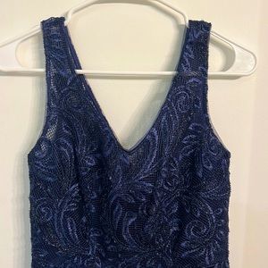 Navy Blue Lace Cocktail Dress
